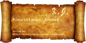 Kosztolányi József névjegykártya